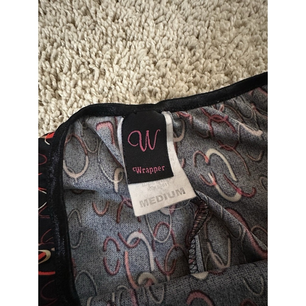 Wrapper Womens Medium Black Red Chain Link Print A-Line Midi Skirt 60TZ2808 - Picture 7 of 8